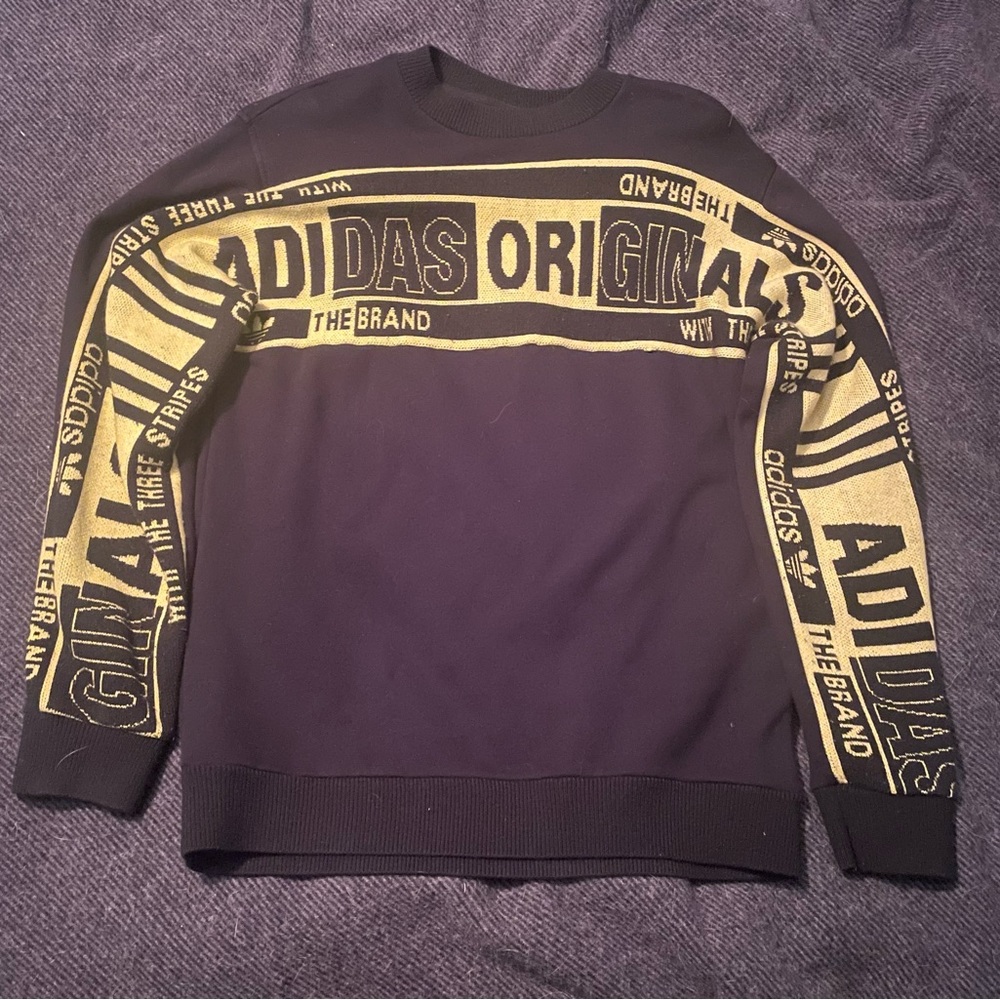 Black and yellow original adidas knit sweater